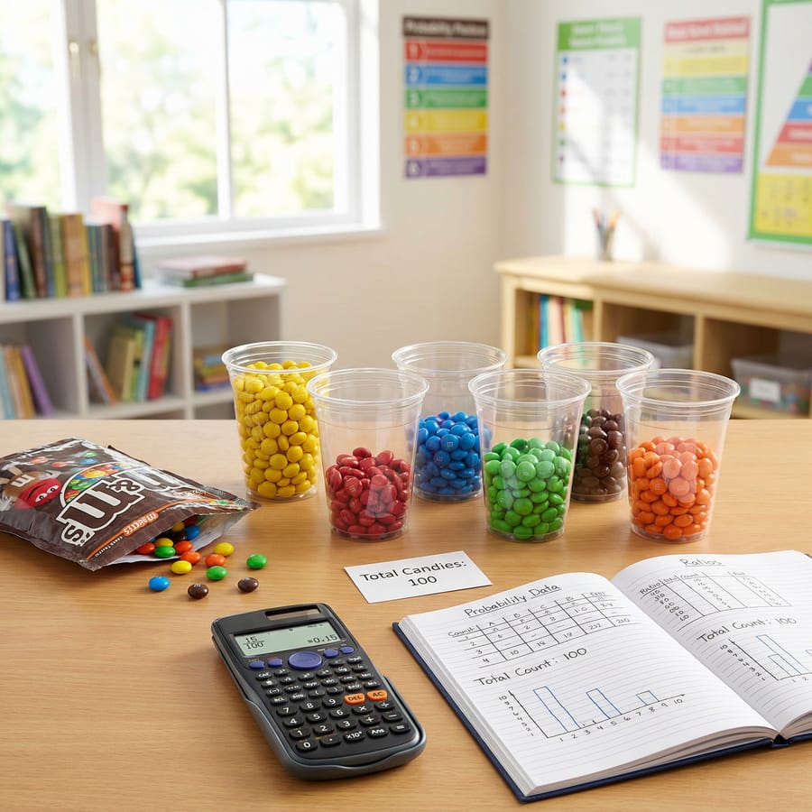 Statistics and M&M’s experiment setup
